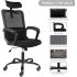  US Direct  Original Smugdesk Office Chair  High Back Ergonomic Mesh Desk Office Chair with Padding Armrest and Adjustable Headrest Black