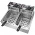  US Direct  Original ZOKOP Electric Commercial Deep Fryer With Double Basket 2 Baskets Deep Fryers Restaurant Home Kitchen 5000w Max Silver