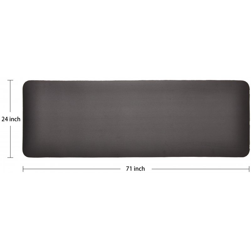 US Original BalanceFrom GoCloud All-Purpose 1-Inch Extra Thick High Density Anti-Tear Exercise Yoga Mat with Carrying Strap, Black Black