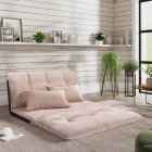 [US Direct] Oris Fur. Sofa Bed Adjustable Folding Futon Sofa Leisure Sofa Bed With Two Pillows