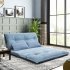  US Direct  Oris Fur  Sofa Bed Adjustable Folding Futon Sofa Leisure Sofa Bed with Two Pillows