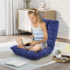 [US Direct] Orisfur. Fabric Upholstered Folding Lazy Sofa Chair Adjustable Floor Sofa Chair Yellow