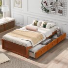[US Direct] Orisfur. Twin Size Platform Storage Bed with 3 Drawers