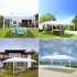  US Direct  Outdoor Camping Folding Tent Waterproof 3 Adjustable Height Oxford Cloth Tent With Carry Bag 3 X 6m White
