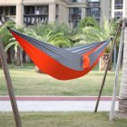 [US Direct] Outdoor Camping Hammock Contrast Color Nylon Parachute Fabric Double-layer Sleep Hammock 260x140cm orange+gray