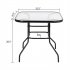  US Direct  Outdoor Dining Table Easy To Assemble Weather proof Patio Garden Square Tempered Glass Table 80x80x70cm black