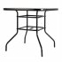  US Direct  Outdoor Dining Table Easy To Assemble Weather proof Patio Garden Square Tempered Glass Table 80x80x70cm black