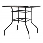 US Outdoor Dining Table Weather-proof Patio Garden Square Table Black