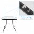  US Direct  Outdoor Dining Table Easy To Assemble Weather proof Patio Garden Square Tempered Glass Table 80x80x70cm black