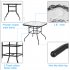  US Direct  Outdoor Dining Table Easy To Assemble Weather proof Patio Garden Square Tempered Glass Table 80x80x70cm black