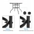  US Direct  Outdoor Dining Table Easy To Assemble Weather proof Patio Garden Square Tempered Glass Table 80x80x70cm black