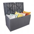 [US Direct] Outdoor Garden Plastic Deck Box 120gal Storage Capacity Waterproof Lockable Ostorage Container Photo Color
