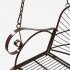  US Direct  Outdoor Garden Iron Wire Double Swing Chair Rust Resistant Hanging Swing For Porch Patio Home Decoration dark brown