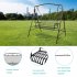  US Direct  Outdoor Garden Iron Wire Double Swing Chair Rust Resistant Hanging Swing For Porch Patio Home Decoration dark brown