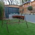  US Direct  Outdoor Garden Iron Wire Double Swing Chair Rust Resistant Hanging Swing For Porch Patio Home Decoration dark brown