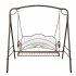  US Direct  Outdoor Garden Iron Wire Double Swing Chair Rust Resistant Hanging Swing For Porch Patio Home Decoration dark brown