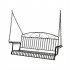  US Direct  Outdoor Garden Iron Wire Double Swing Chair Rust Resistant Hanging Swing For Porch Patio Home Decoration dark brown