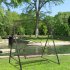  US Direct  Outdoor Garden Iron Wire Double Swing Chair Rust Resistant Hanging Swing For Porch Patio Home Decoration dark brown