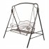 US Direct  Outdoor Garden Iron Wire Double Swing Chair Rust Resistant Hanging Swing For Porch Patio Home Decoration dark brown