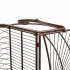  US Direct  Outdoor Garden Iron Wire Double Swing Chair Rust Resistant Hanging Swing For Porch Patio Home Decoration dark brown