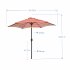  US Direct  Outdoor Patio 8 6 Feet Market Table Umbrella with Push Button Tilt and Crank  Blue Striped Umbrella Base is not Included 