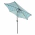  US Direct  Outdoor Patio 8 6 Feet Market Table Umbrella with Push Button Tilt and Crank  Blue Striped Umbrella Base is not Included 