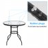  US Direct  Outdoor Round Dining Table Weather proof Yard Garden Tempered Glass Table For Outdoors Indoors 80 X 80 X 70cm   black