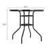  US Direct  Outdoor Round Dining Table Weather proof Yard Garden Tempered Glass Table For Outdoors Indoors 80 X 80 X 70cm   black