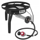  US Direct  Outdoor Round Gas Stove 20w BTU Diameter 26cm Heating Stove Furnace With 1 2m Leather Tube 0 20psig High Pressure Valve black
