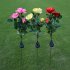  US Direct  Outdoor Solar Powered 3 LED Light  Waterproof Rose Flower Stake Lamp  Party Decorative LED Solar Lights for Home Garden Yard Lawn Path Light yellow