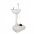  US Direct  Outdoor Wash Basin Portable Removable Outdoor Sink Vanity Sink Equipped With Towel Rack Moving Wheels White