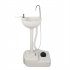  US Direct  Outdoor Wash Basin Portable Removable Outdoor Sink Vanity Sink Equipped With Towel Rack Moving Wheels White