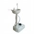  US Direct  Outdoor Wash Basin Portable Removable Outdoor Sink Vanity Sink Equipped With Towel Rack Moving Wheels White