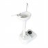  US Direct  Outdoor Wash Basin Portable Removable Outdoor Sink Vanity Sink Equipped With Towel Rack Moving Wheels White