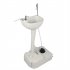  US Direct  Outdoor Wash Basin Portable Removable Outdoor Sink Vanity Sink Equipped With Towel Rack Moving Wheels White