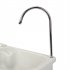  US Direct  Outdoor Wash Basin Portable Removable Outdoor Sink Vanity Sink Equipped With Towel Rack Moving Wheels White