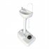 US Direct  Outdoor Wash Basin Portable Removable Outdoor Sink Vanity Sink Equipped With Towel Rack Moving Wheels White