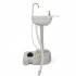  US Direct  Outdoor Wash Basin Portable Removable Outdoor Sink Vanity Sink Equipped With Towel Rack Moving Wheels White