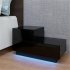  US Direct  P2 Grade 15mm Pb Led Nightstand 2 Drawer Bedside End Table Bedroom black