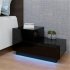  US Direct  P2 Grade 15mm Pb Led Nightstand 2 Drawer Bedside End Table Bedroom black