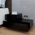  US Direct  P2 Grade 15mm Pb Led Nightstand 2 Drawer Bedside End Table Bedroom black