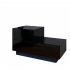  US Direct  P2 Grade 15mm Pb Led Nightstand 2 Drawer Bedside End Table Bedroom black