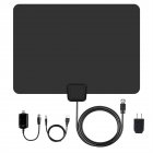[US Direct] PC And PU And CU 50 Mile Hd Digital Indoor Tv Antenna Us Plug With Detachable Amplifier Function black