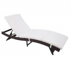  US Direct  Patio Furniture Outdoor Rattan Wicker Lounge  Chair With Removable Cushions Brown gradient
