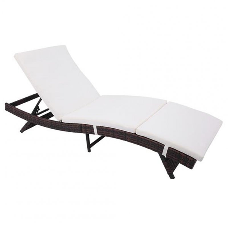 US Patio Furniture Outdoor Rattan Wicker Lounge  Chair With Removable Cushions Brown gradient