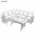  US Direct  Patio Furniture Set  5 Piece Outdoor Conversation Set All Weather Wicker Sectional Sofa Couch Dining Table Chair With Ottoman And Throw Pillows