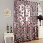 US Peomies Embroidered Curtain with Holes Beads Light Transmission Door Window Curtain for Living Room Bedroom 1PC purple_1*2.5 meters high