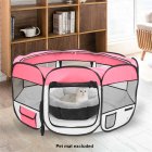 [US Direct] Pet Playpen 36 Inch 600D Oxford Cloth Portable Foldable Fence With 8 Panels Up Down Zipper pink