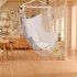  US Direct  Pillow Hanging Chair With Tassel Lightweight Sleep Hammock For Camping Hiking Traveling 100 X 130 Cm beige