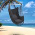  US Direct  Pillow Hanging Chair With Tassel 198lbs Load Capacity Sleep Hammock For Patio Porch Garden Backyard Decor grey